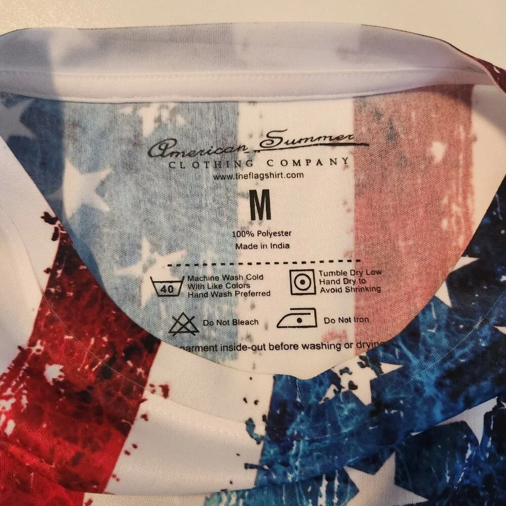 American‎ Summer Clothing American Flag T-Shirt Wrap Around Graphic Medium NEW